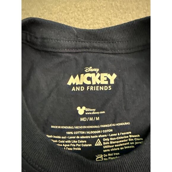 Disney Mickey & Friends Classic Graphic T-Shirt Navy Medium 100% Cotton - Picture 3 of 4